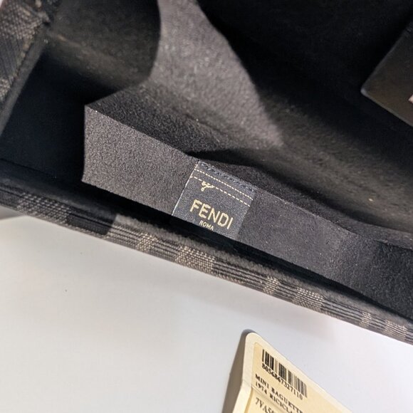 Fendi Black Baguette Trunk Mini in FF Jacquard Canvas with Upgraded Strap - Picture 14 of 16